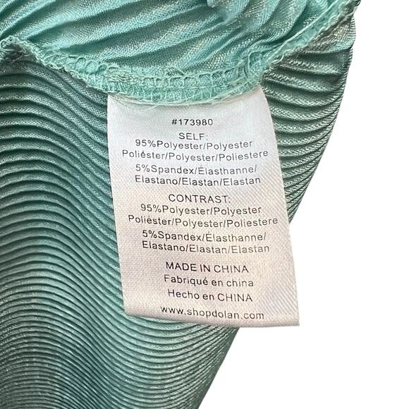 Anthropologie Dolan Lettuce-Hem Buttondown Top Pleated Flare Sleeve Blue Large - Picture 9 of 10